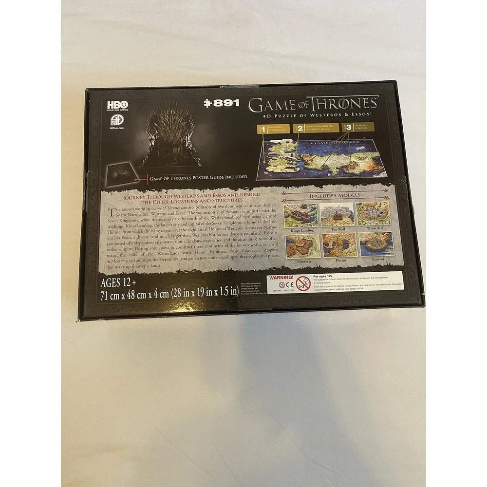 Game of Thrones 4D Puzzle of Westeros and Essos 891Pieces